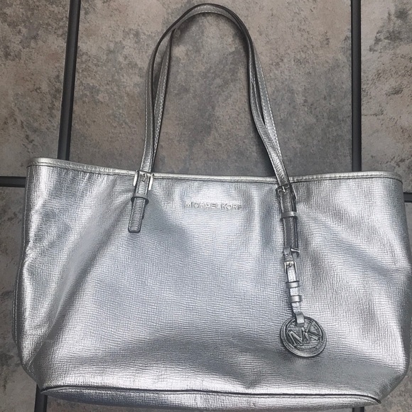 michael kors silver tote
